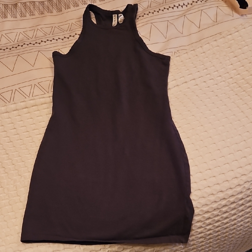 H&M Dark Grey Racerback Mini Dress Medium